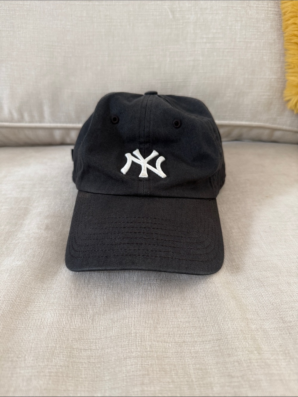 Black Baseball Cap with White Embroidered Logo
